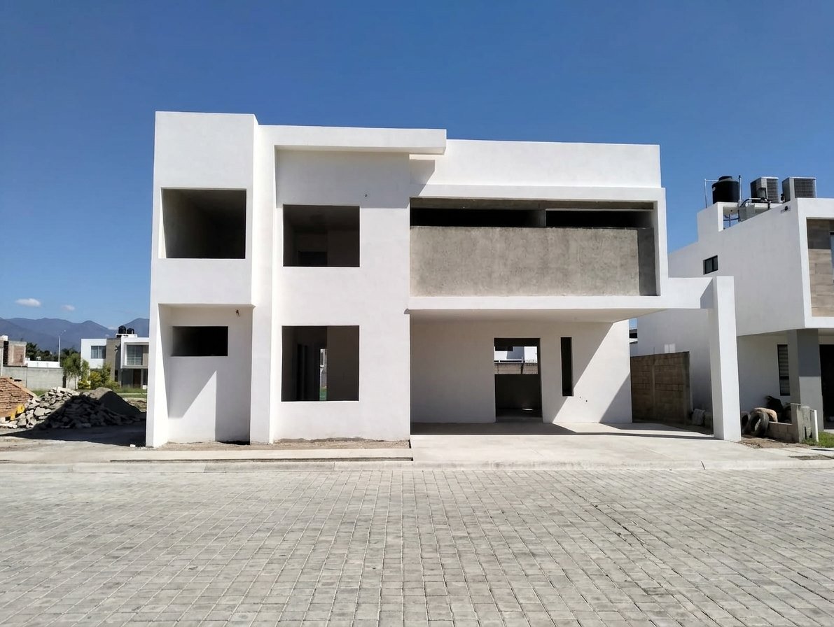 Fachada terminada en obra gris