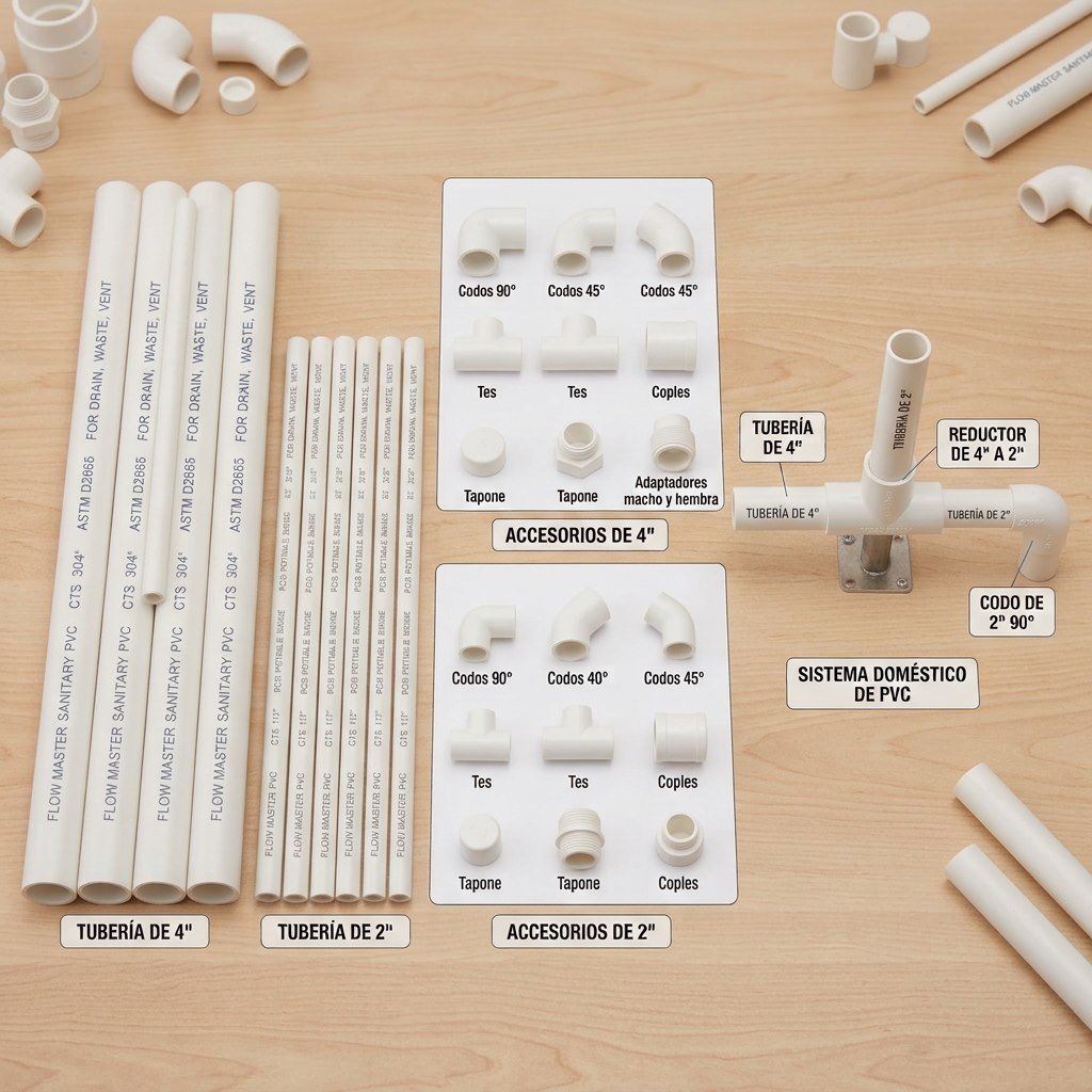 Tubería sanitaria en PVC