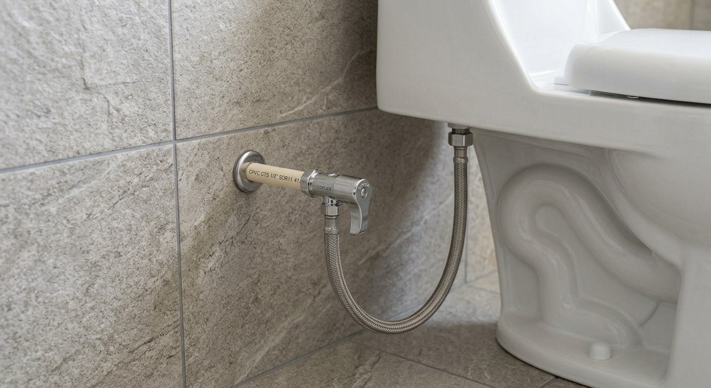 Llave angular en salida sanitaria