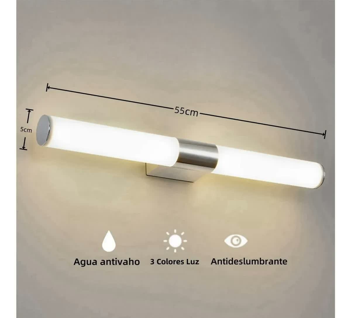 Arbotante LED para baño, sobre espejo
