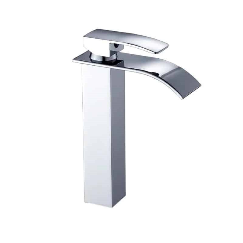 Monomando de lavabo en cromo, cascada